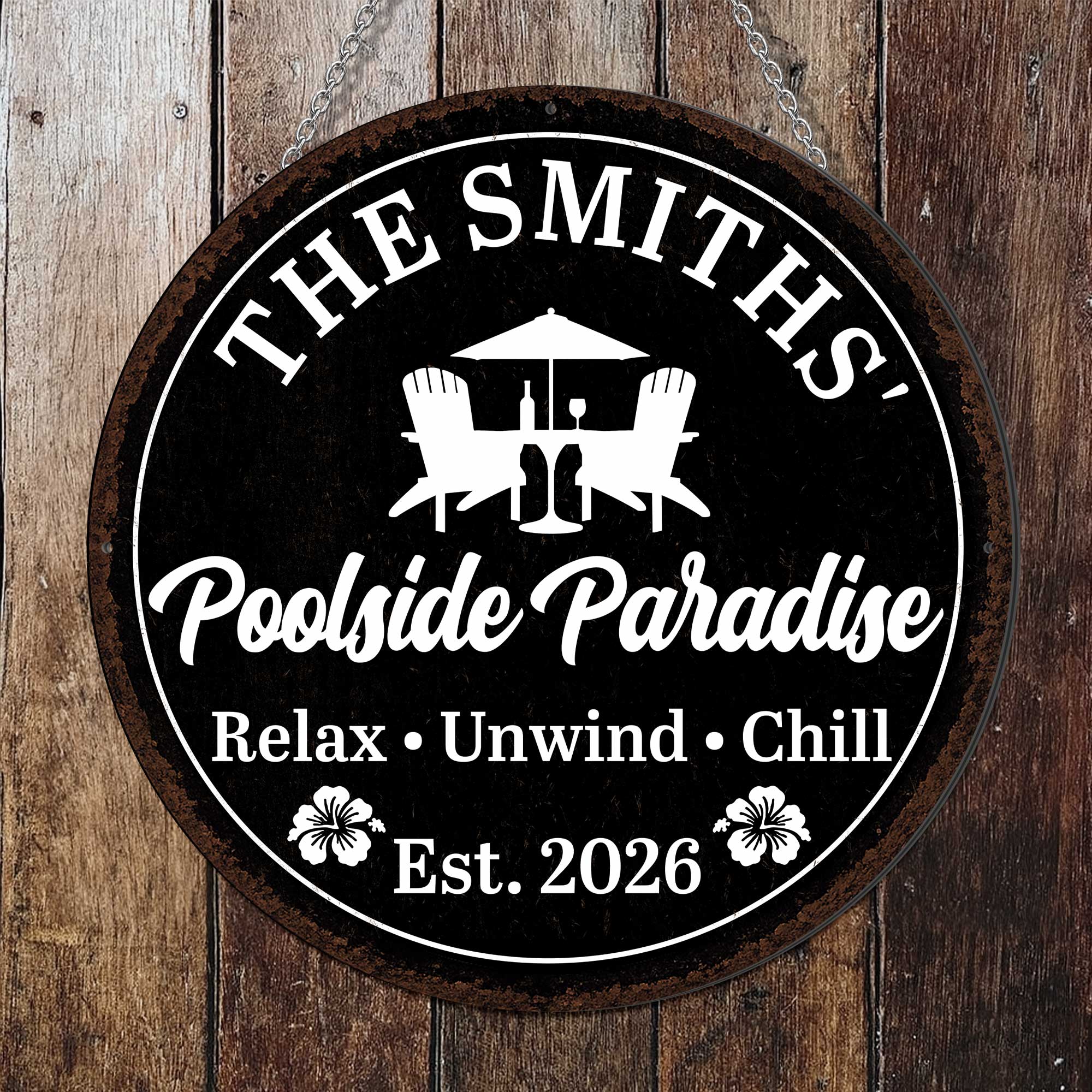 Personalized Custom Shaped Metal Sign with Family Name Decor