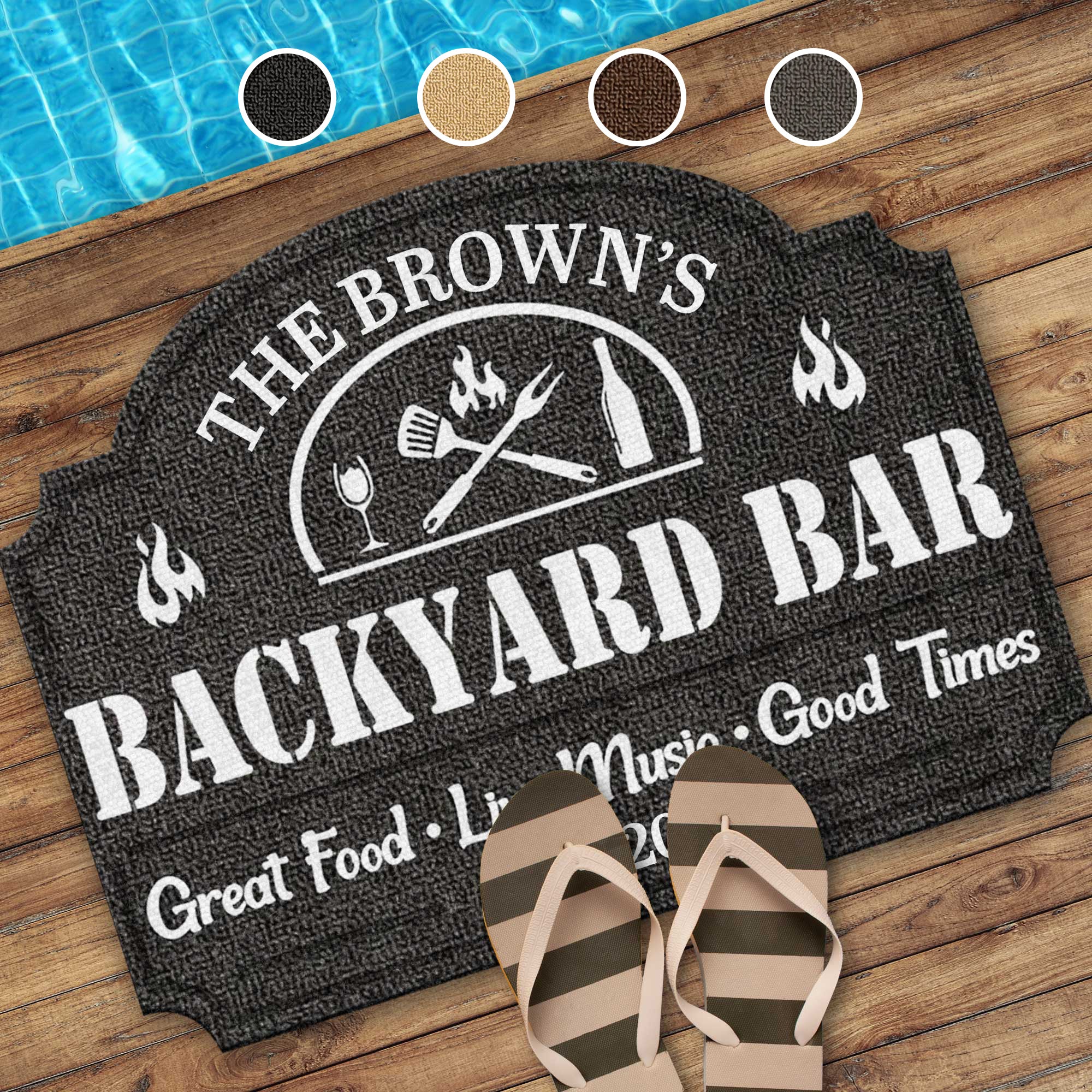 Personalized Custom-Shaped Doormat BBQ Gift for Dad Family