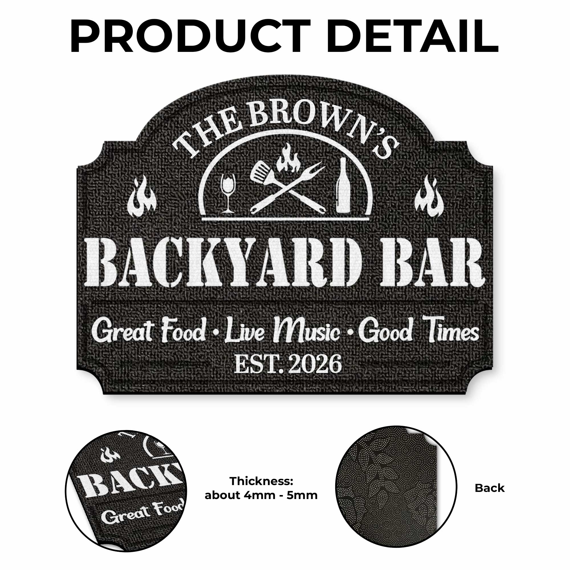 Personalized Custom-Shaped Doormat BBQ Gift for Dad Family