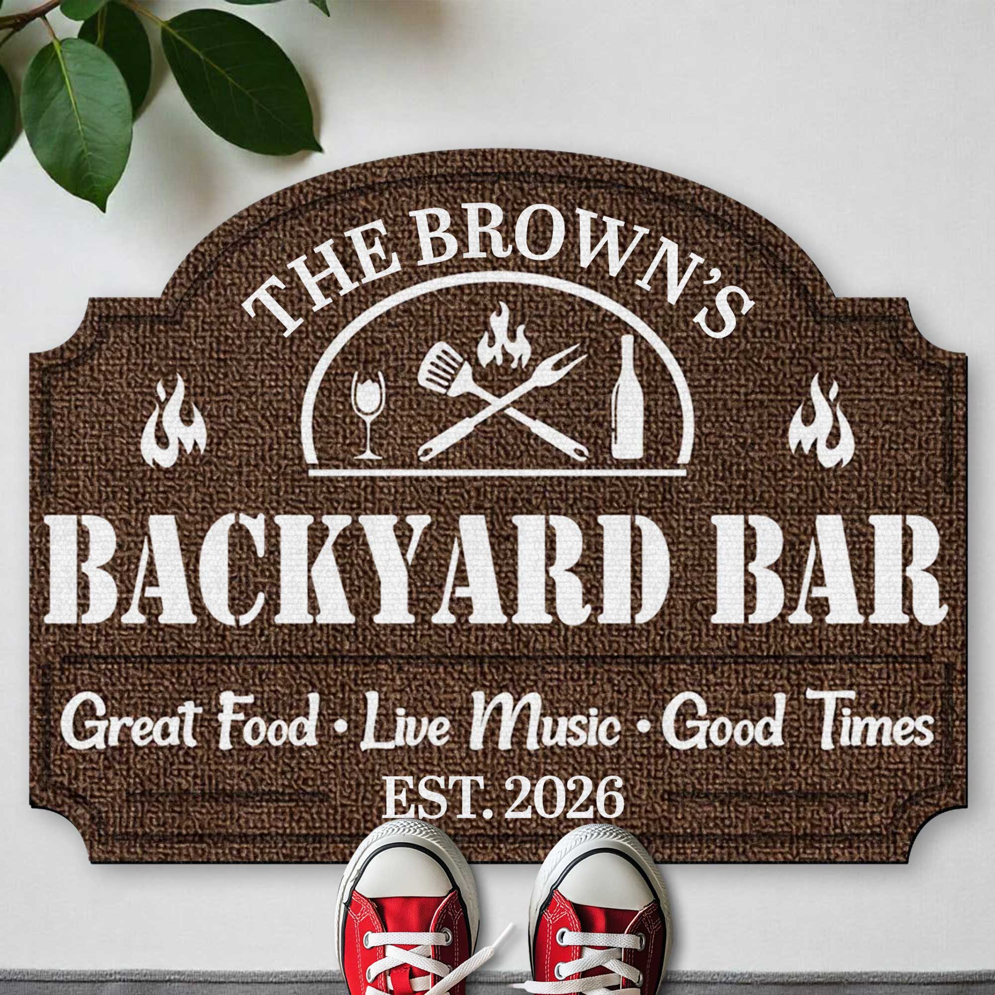 Personalized Custom-Shaped Doormat BBQ Gift for Dad Family