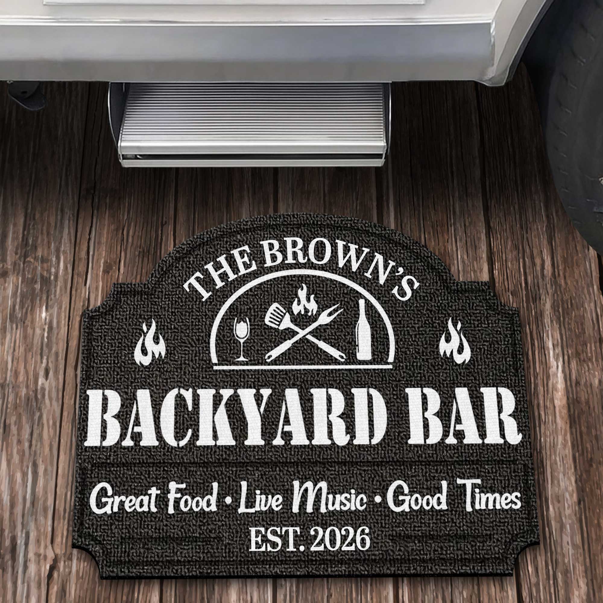 Personalized Custom-Shaped Doormat BBQ Gift for Dad Family