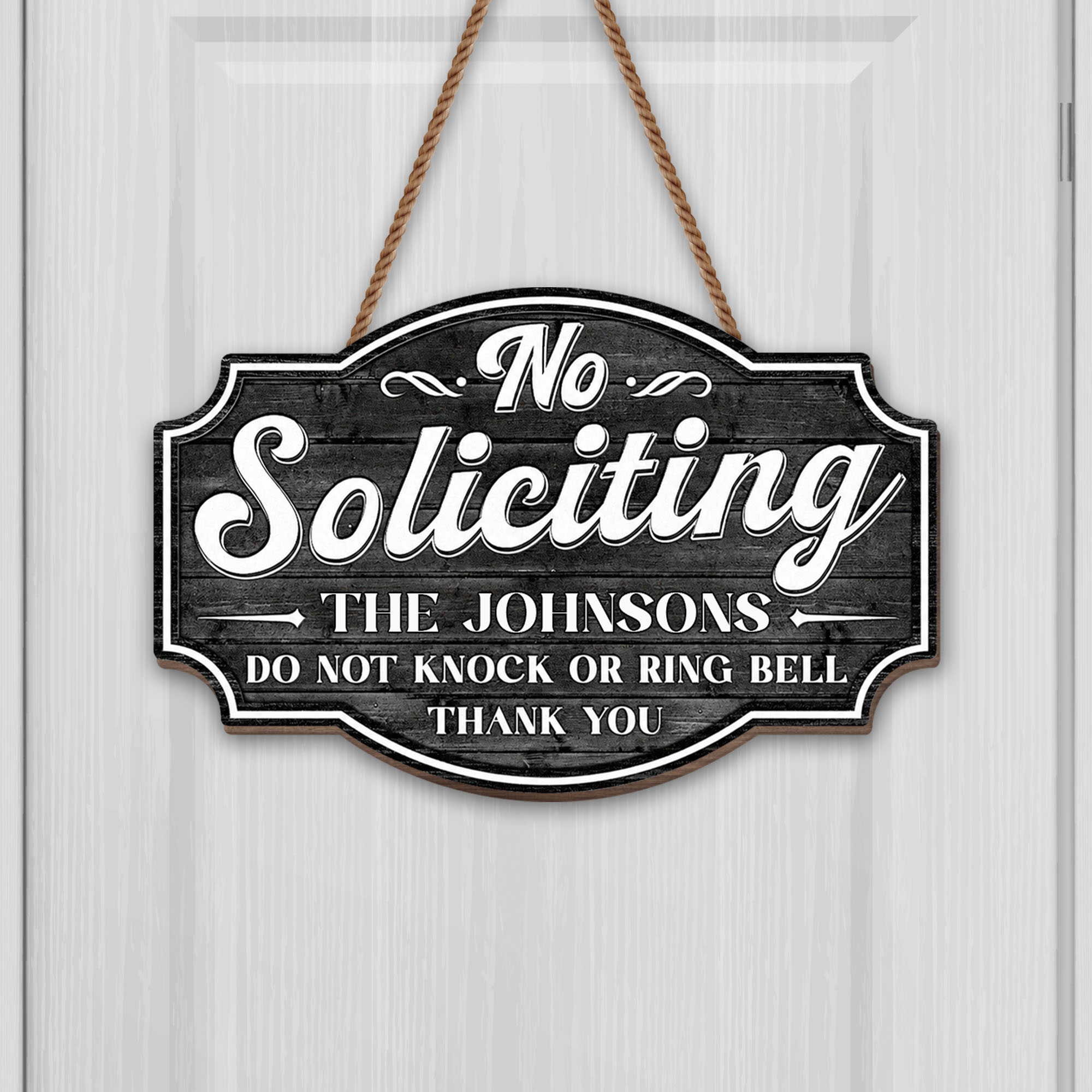 Personalized No Soliciting Wood Sign Custom Wall Decor Gift
