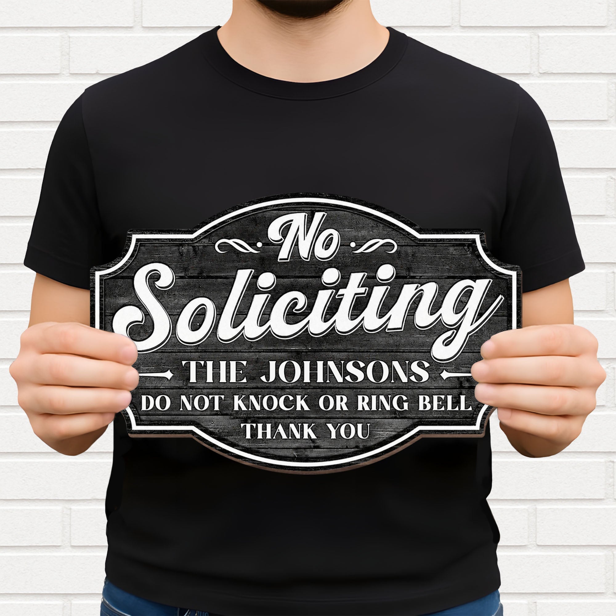 Personalized No Soliciting Wood Sign Custom Wall Decor Gift