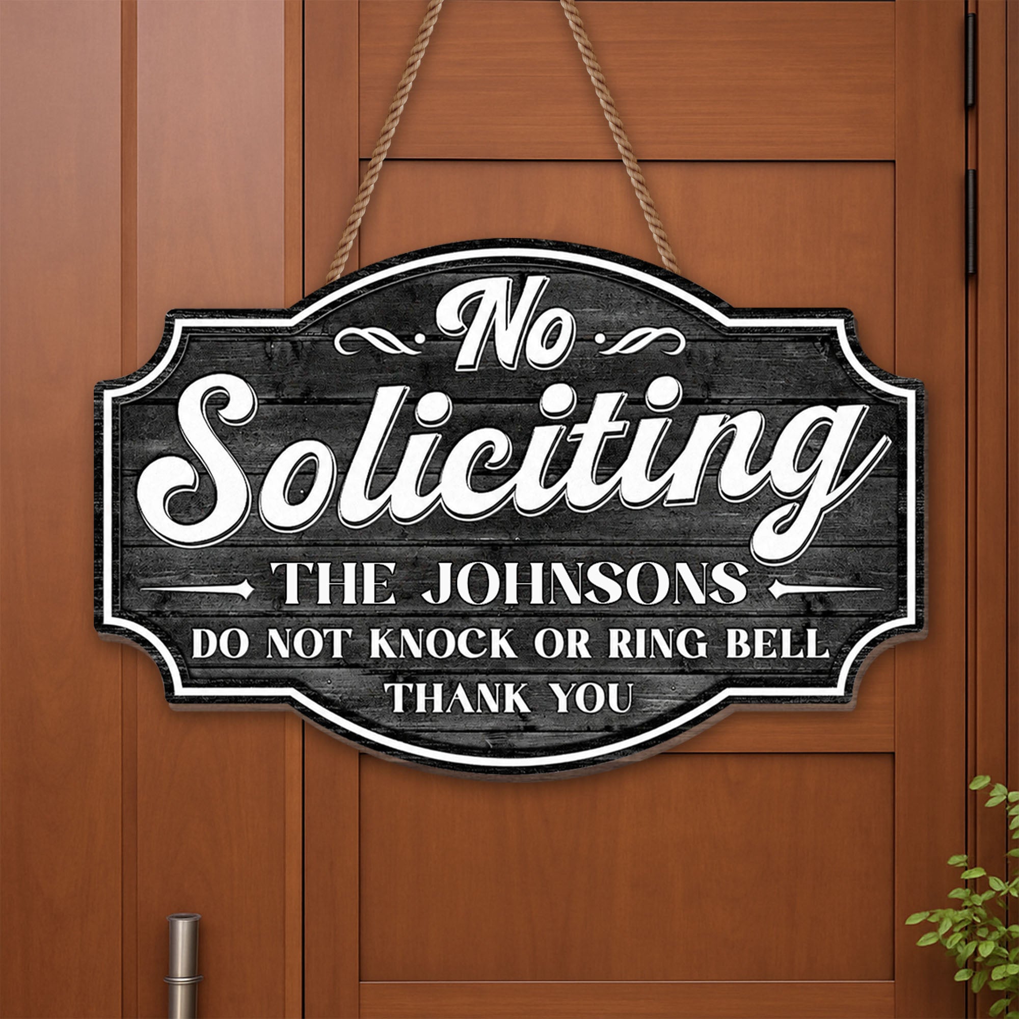 Personalized No Soliciting Wood Sign Custom Wall Decor Gift