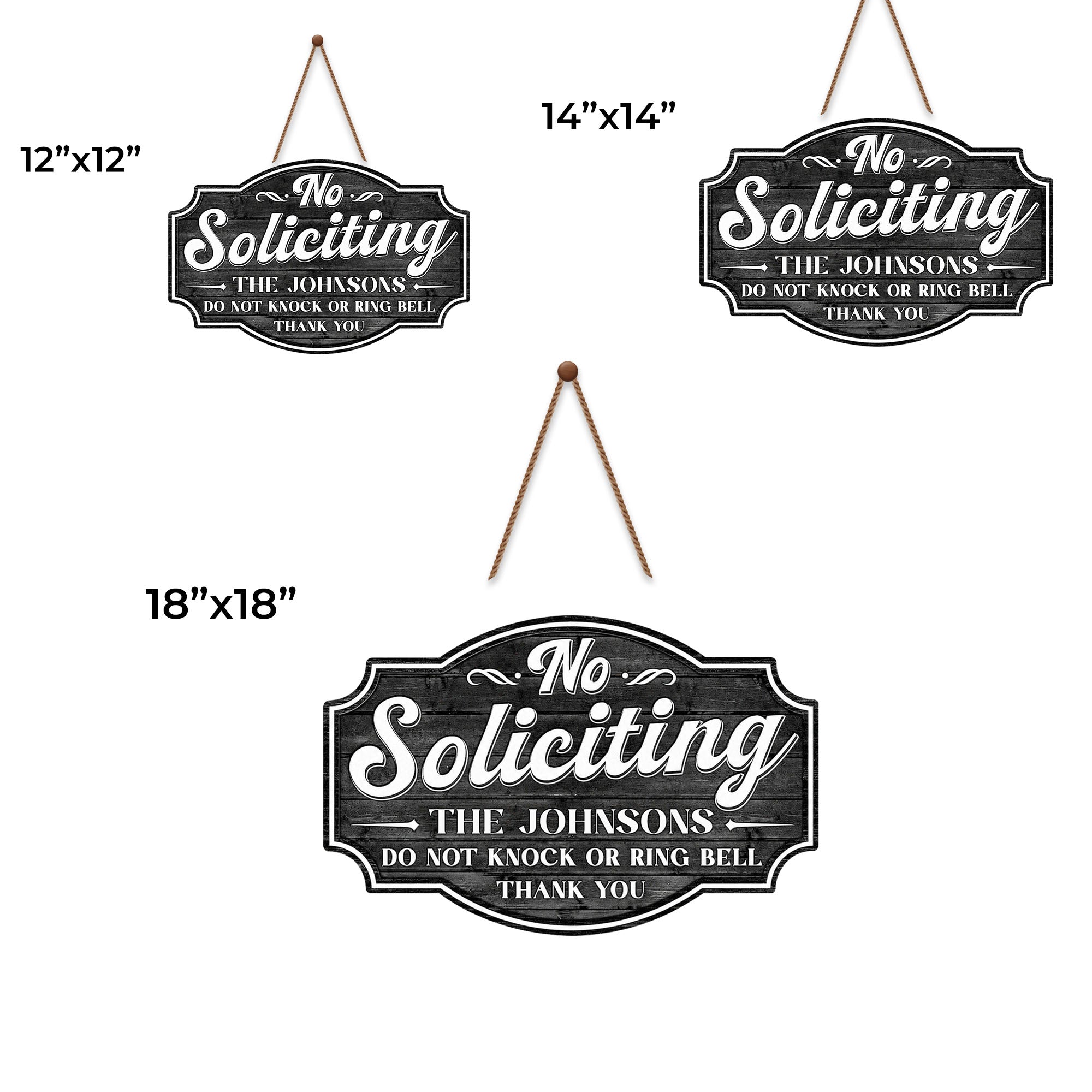 Personalized No Soliciting Wood Sign Custom Wall Decor Gift