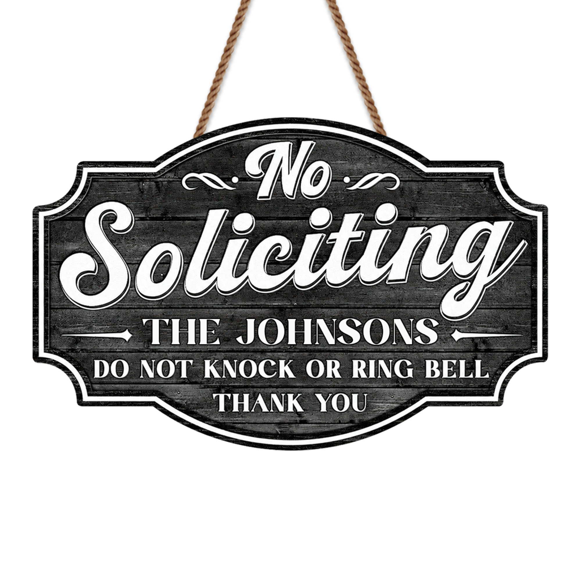 Personalized No Soliciting Wood Sign Custom Wall Decor Gift