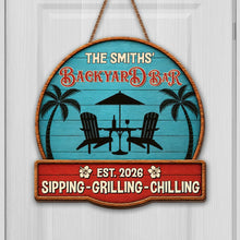 Load image into Gallery viewer, Personalized Custom Wood Sign Backyard Bar Gift for Family
