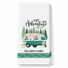 Load image into Gallery viewer, Personalized Family Camper Kitchen Towel Custom Name Gift
