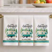 Load image into Gallery viewer, Personalized Family Camper Kitchen Towel Custom Name Gift

