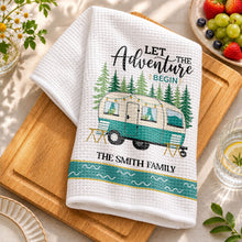 Load image into Gallery viewer, Personalized Family Camper Kitchen Towel Custom Name Gift
