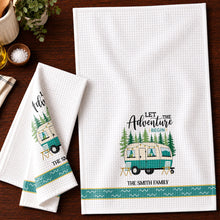 Load image into Gallery viewer, Personalized Family Camper Kitchen Towel Custom Name Gift
