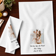 Load image into Gallery viewer, Personalized Family Kitchen Towel Custom Photo Gift for Mom
