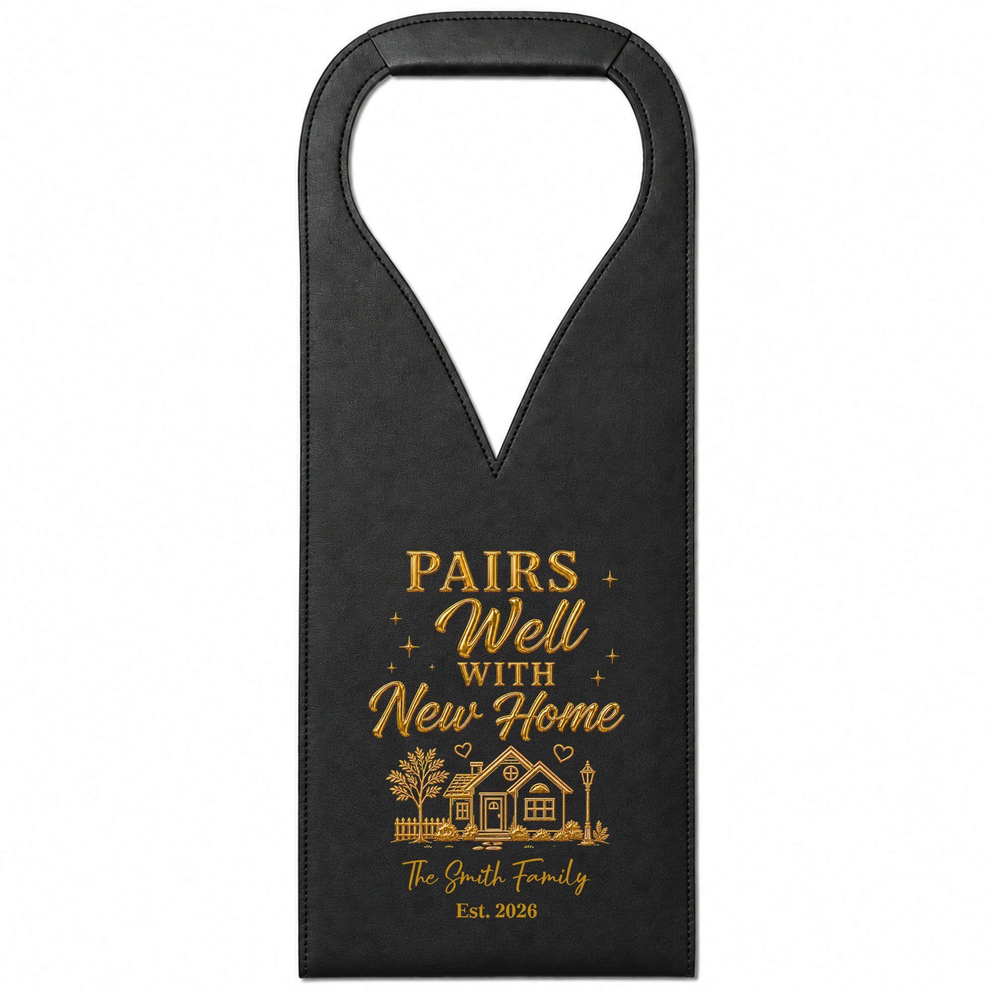 Personalized Leather Wine Bag Custom Name Gift for Couples
