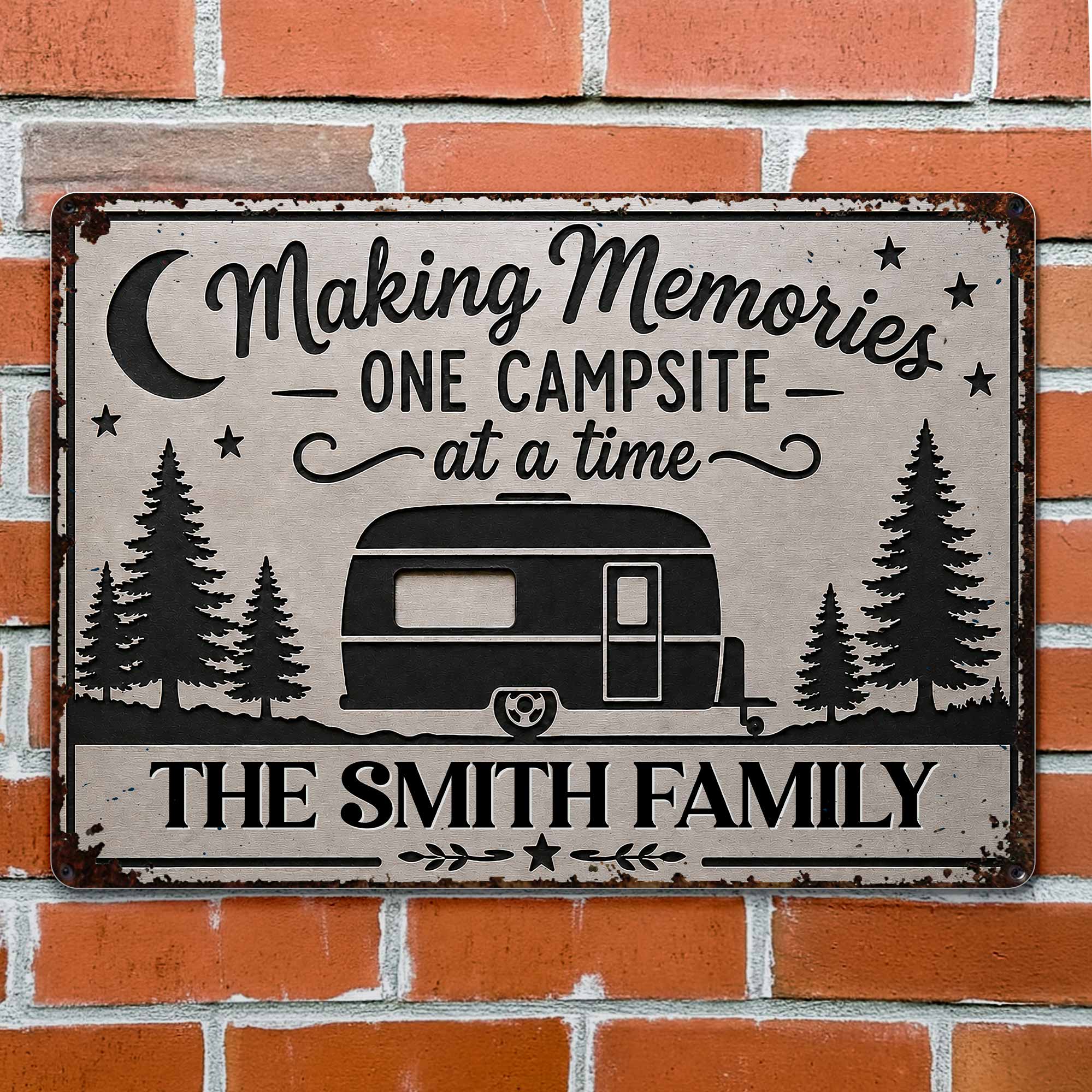 Personalized Metal Sign for Camping Lovers Custom Family Gift