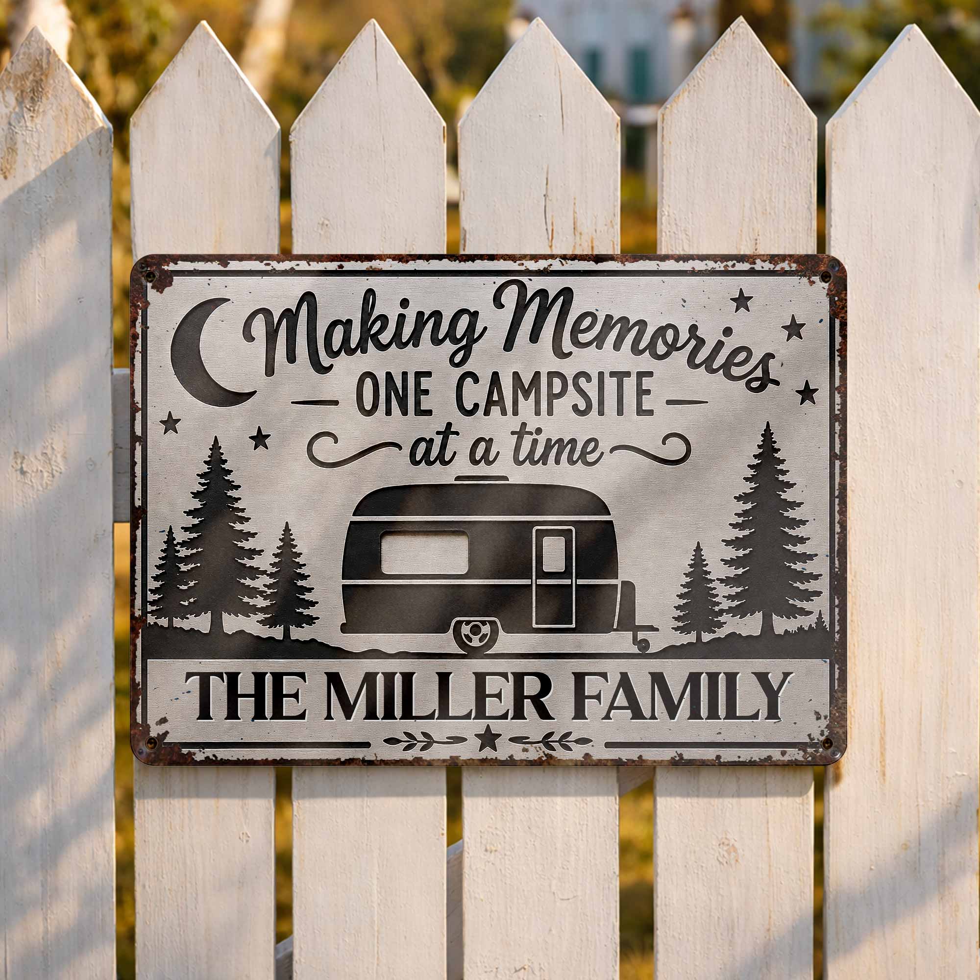 Personalized Metal Sign for Camping Lovers Custom Family Gift