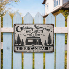 Load image into Gallery viewer, Personalized Metal Sign for Camping Lovers Custom Family Gift

