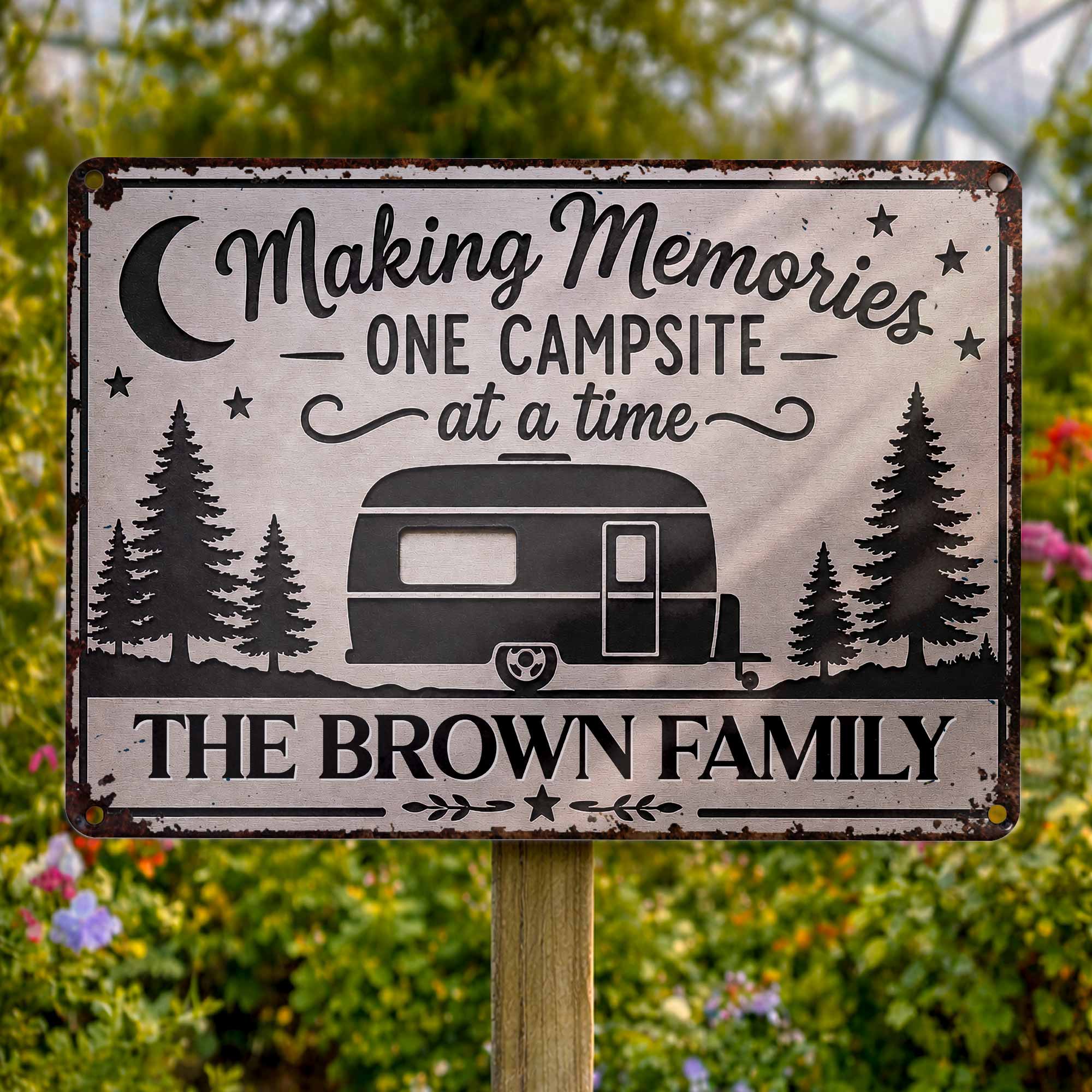 Personalized Metal Sign for Camping Lovers Custom Family Gift