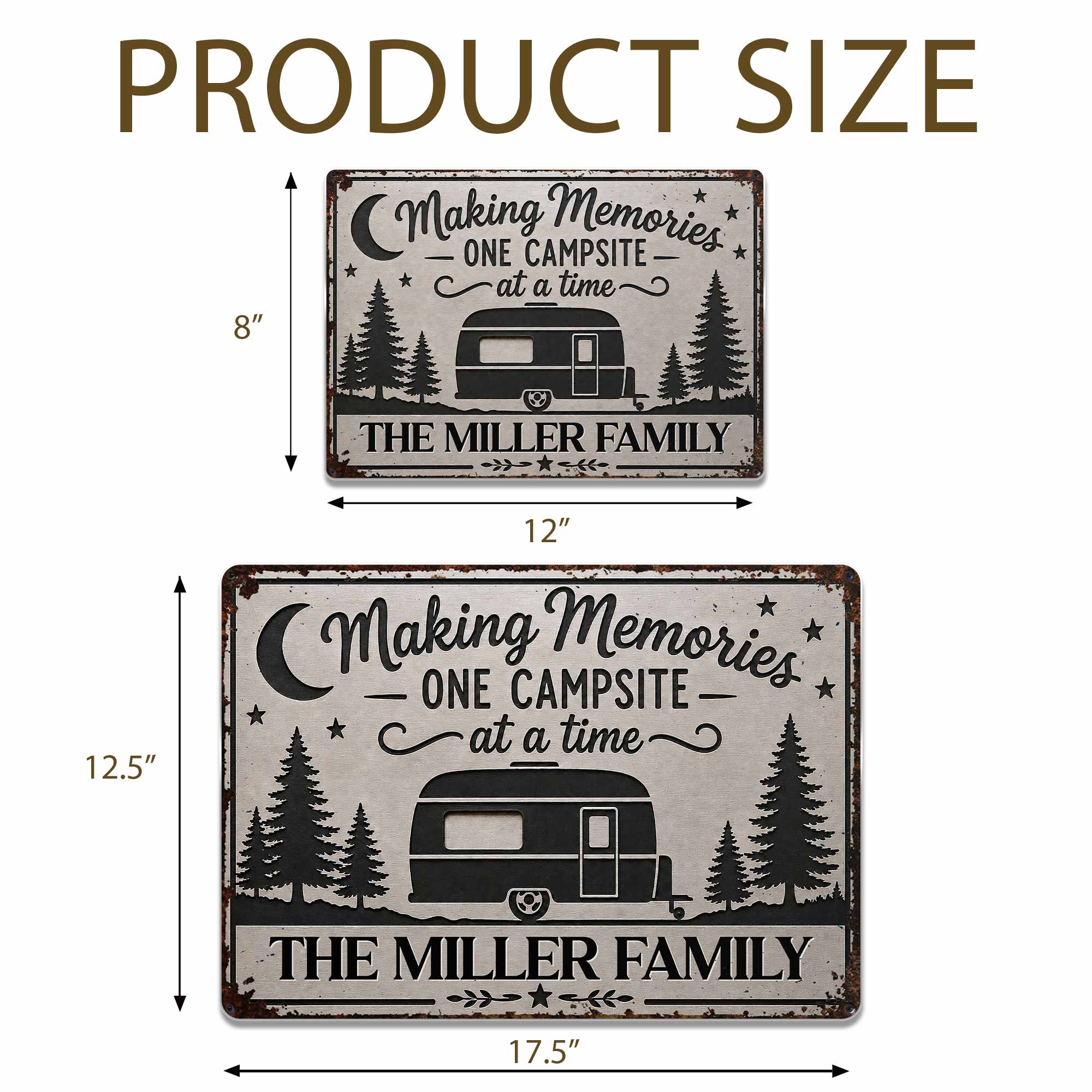 Personalized Metal Sign for Camping Lovers Custom Family Gift