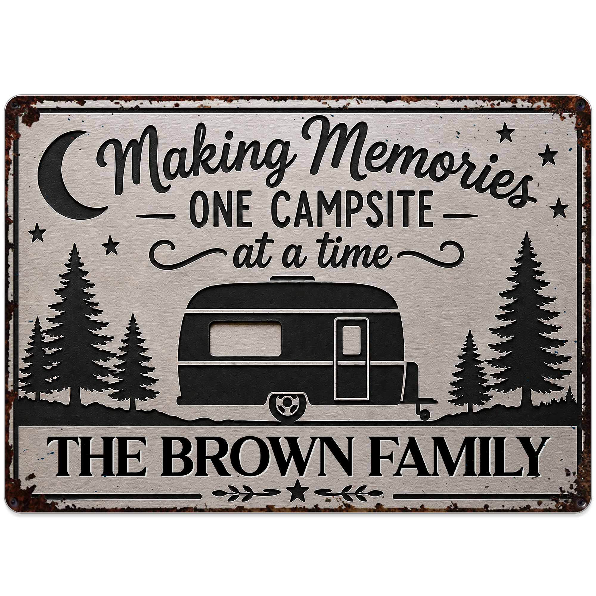 Personalized Metal Sign for Camping Lovers Custom Family Gift