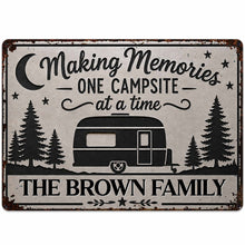 Load image into Gallery viewer, Personalized Metal Sign for Camping Lovers Custom Family Gift
