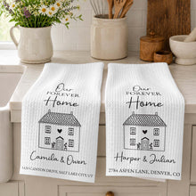 Load image into Gallery viewer, Personalized Kitchen Towel Custom Home Illustration Gift
