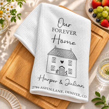 Load image into Gallery viewer, Personalized Kitchen Towel Custom Home Illustration Gift
