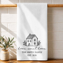 Load image into Gallery viewer, Personalized Family Kitchen Towel Custom Year Home Sweet Home Gift

