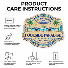 Load image into Gallery viewer, Personalized Custom-Shaped Doormat Family Name Palm Trees Beach Chairs
