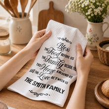 Load image into Gallery viewer, Personalized Family Name Kitchen Towel Blessing Gift
