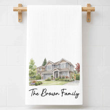 Load image into Gallery viewer, Personalized Kitchen Towel Custom Family Watercolor Design Gift
