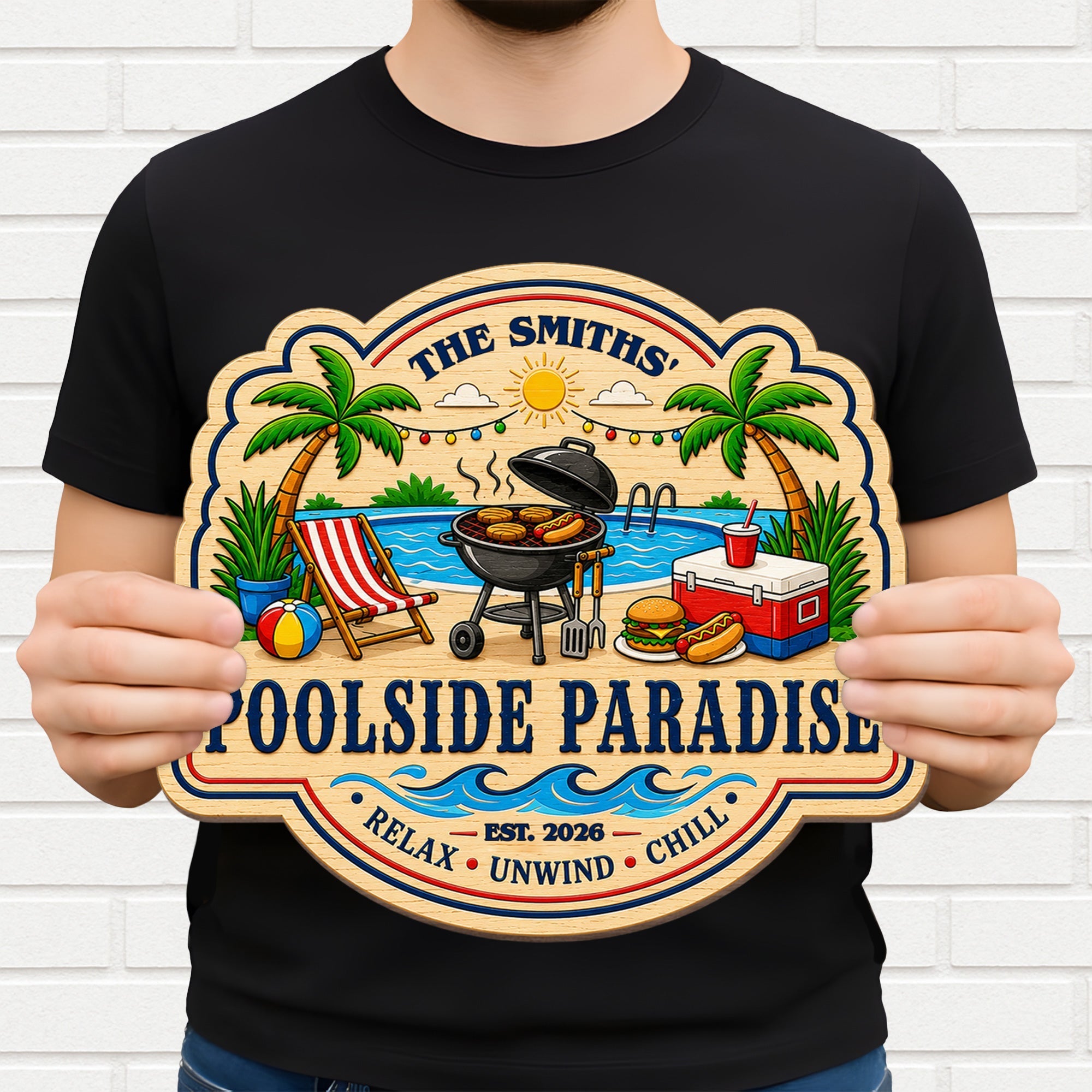 Personalized Custom Shaped Wood Sign for Beach Lovers Gift