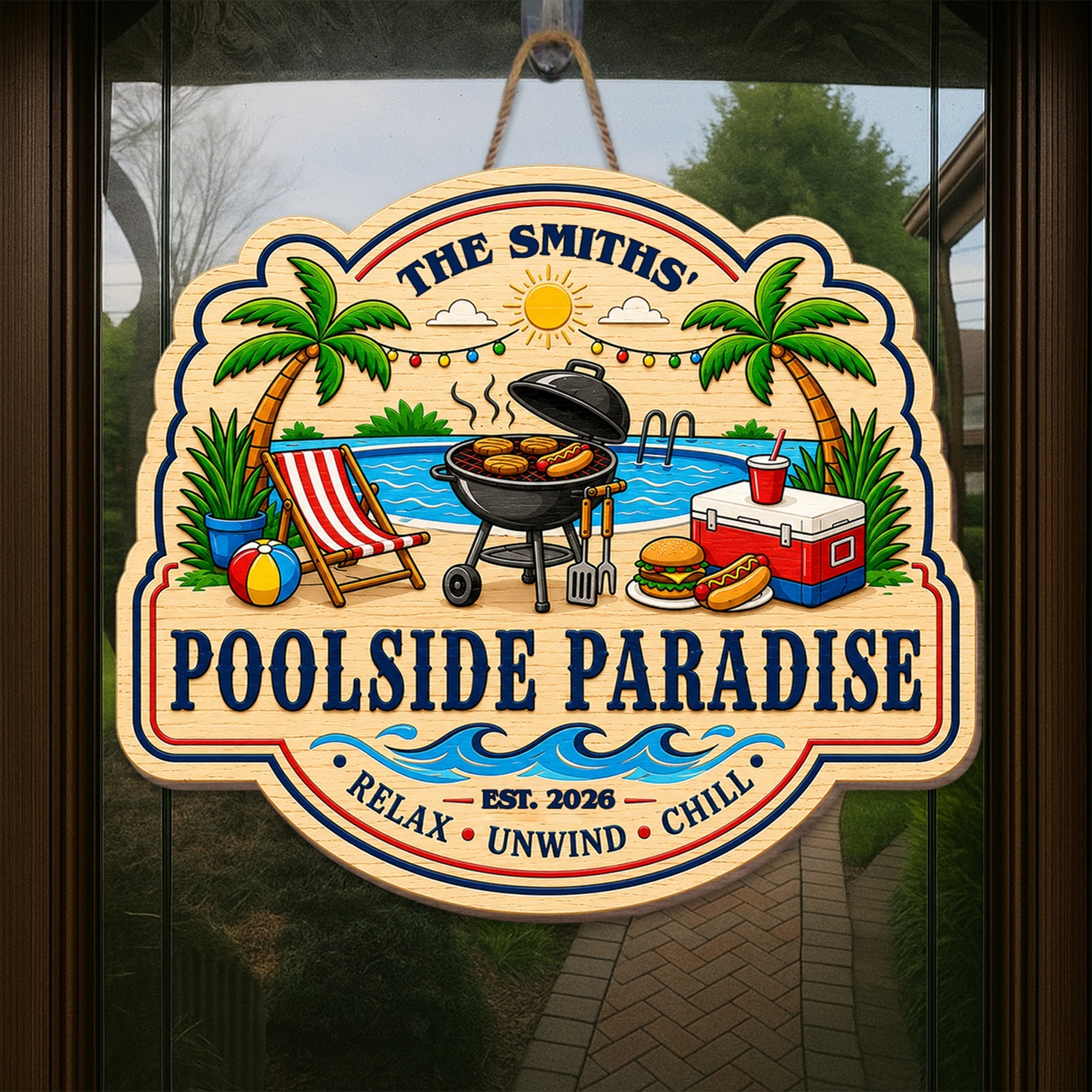 Personalized Custom Shaped Wood Sign for Beach Lovers Gift