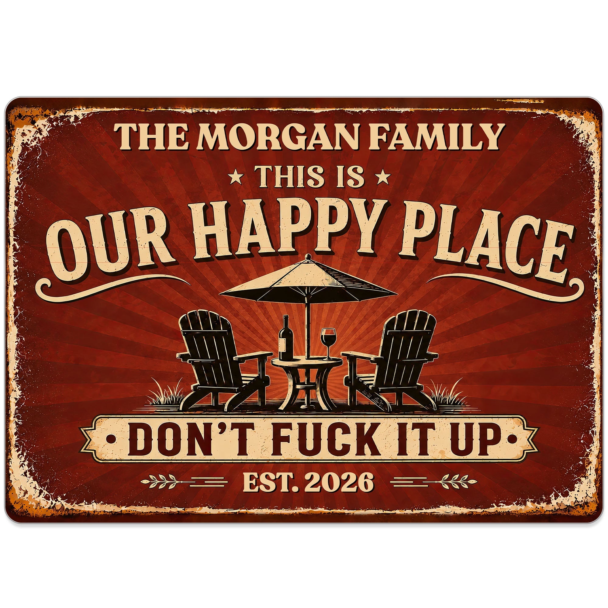 Personalized Metal Sign Custom Name Gift for Couples Family