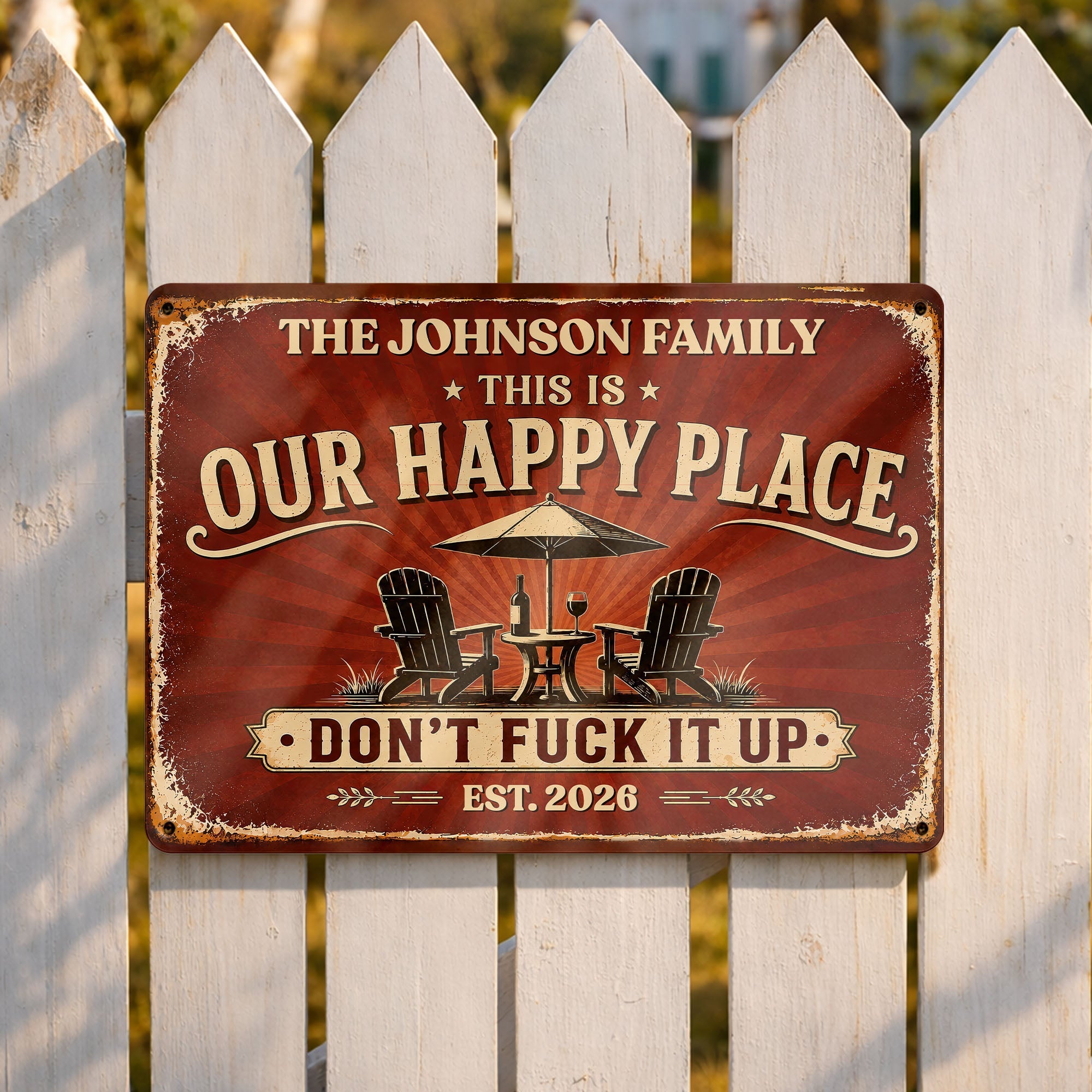 Personalized Metal Sign Custom Name Gift for Couples Family