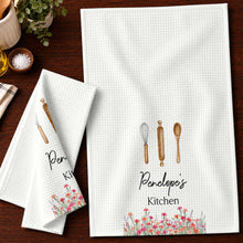 Load image into Gallery viewer, Personalized Kitchen Towel Custom Name Flowers Gift for Mom
