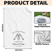 Load image into Gallery viewer, Custom Photo Kitchen Towel Key Chain Gift for Couples
