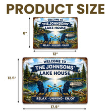 Load image into Gallery viewer, Personalized Metal Sign Custom Name Lake House Décor Gift
