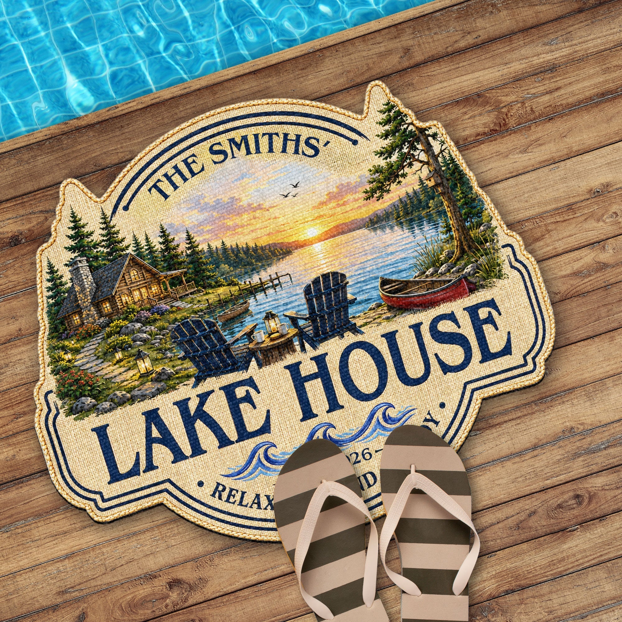 Personalized Custom Lake House Doormat Unique Cabin Gift