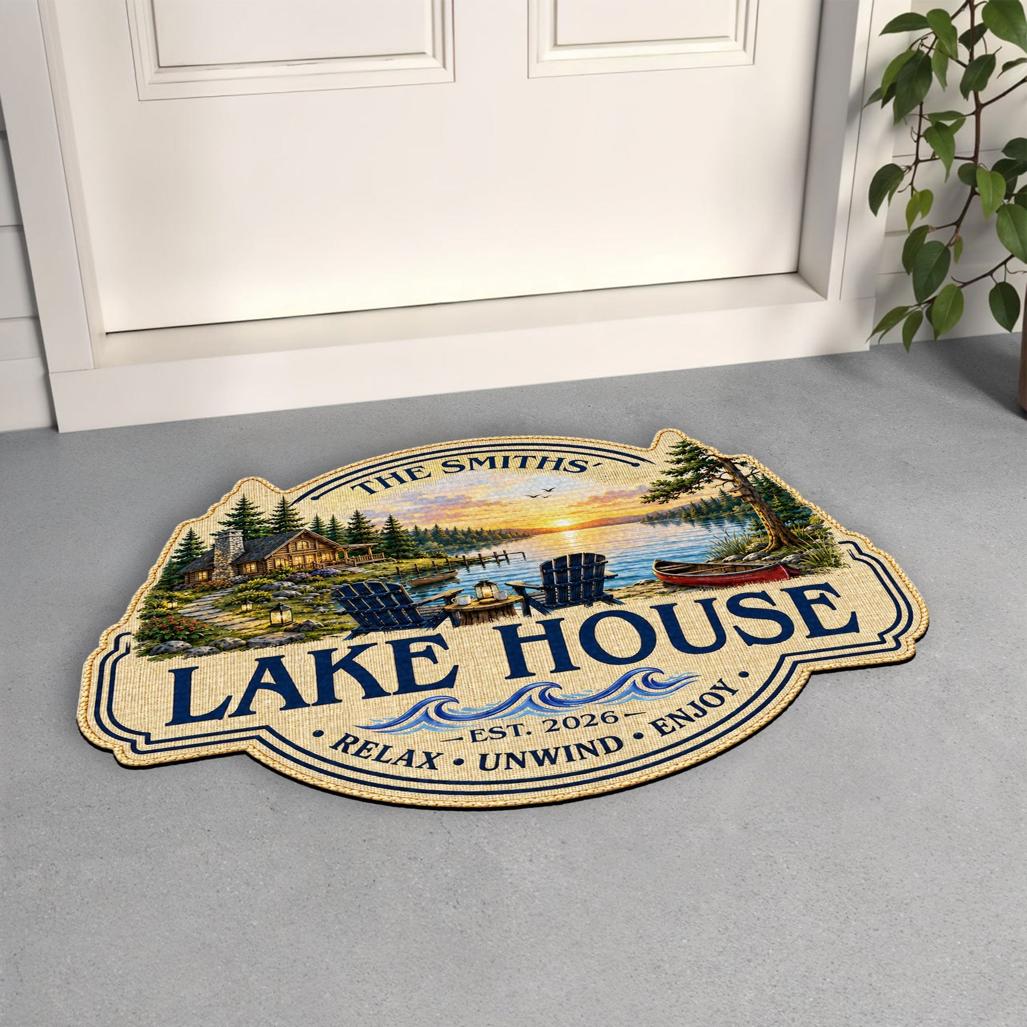 Personalized Custom Lake House Doormat Unique Cabin Gift
