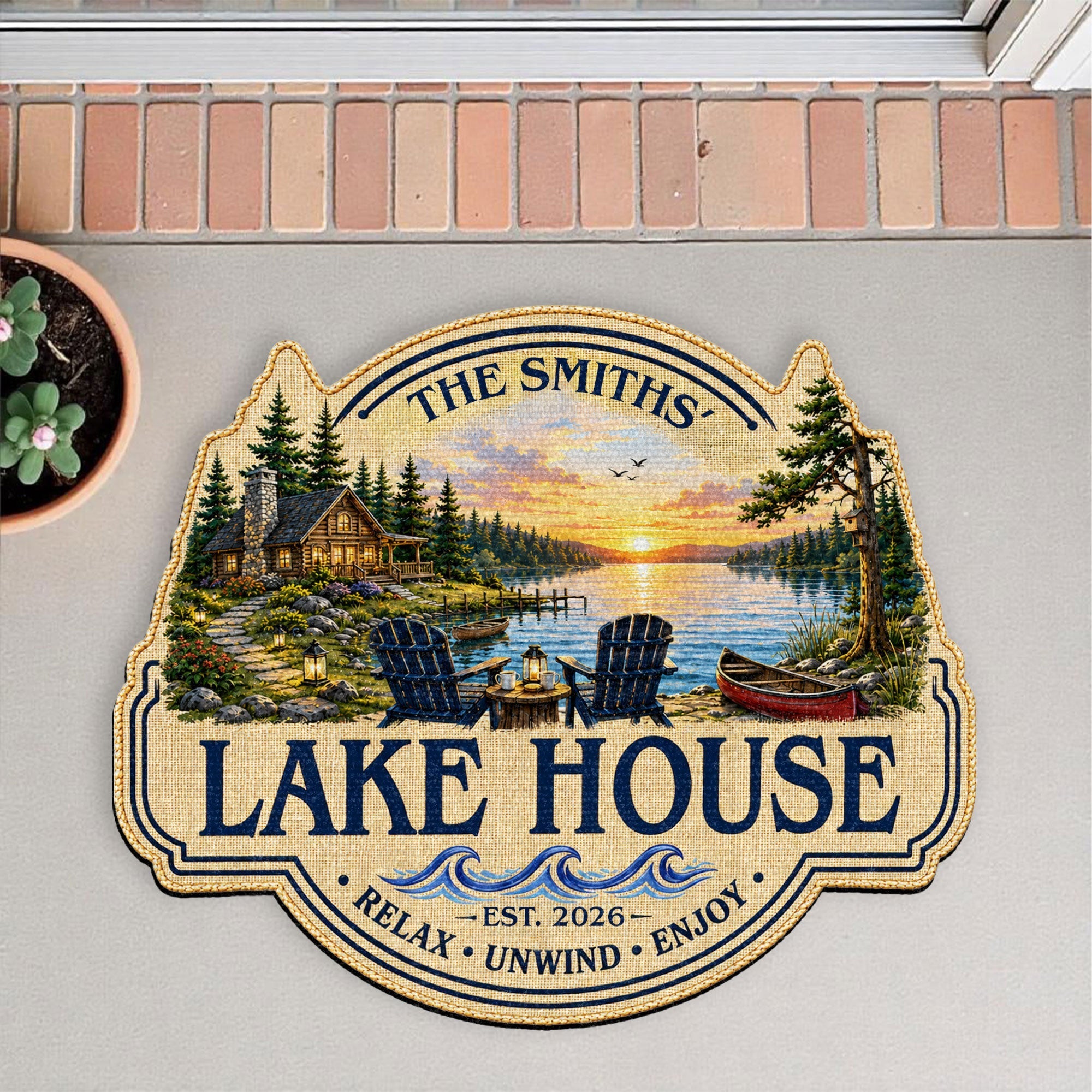 Personalized Custom Lake House Doormat Unique Cabin Gift
