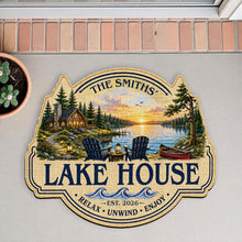 Load image into Gallery viewer, Personalized Custom Lake House Doormat Unique Cabin Gift
