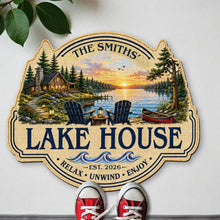 Load image into Gallery viewer, Personalized Custom Lake House Doormat Unique Cabin Gift
