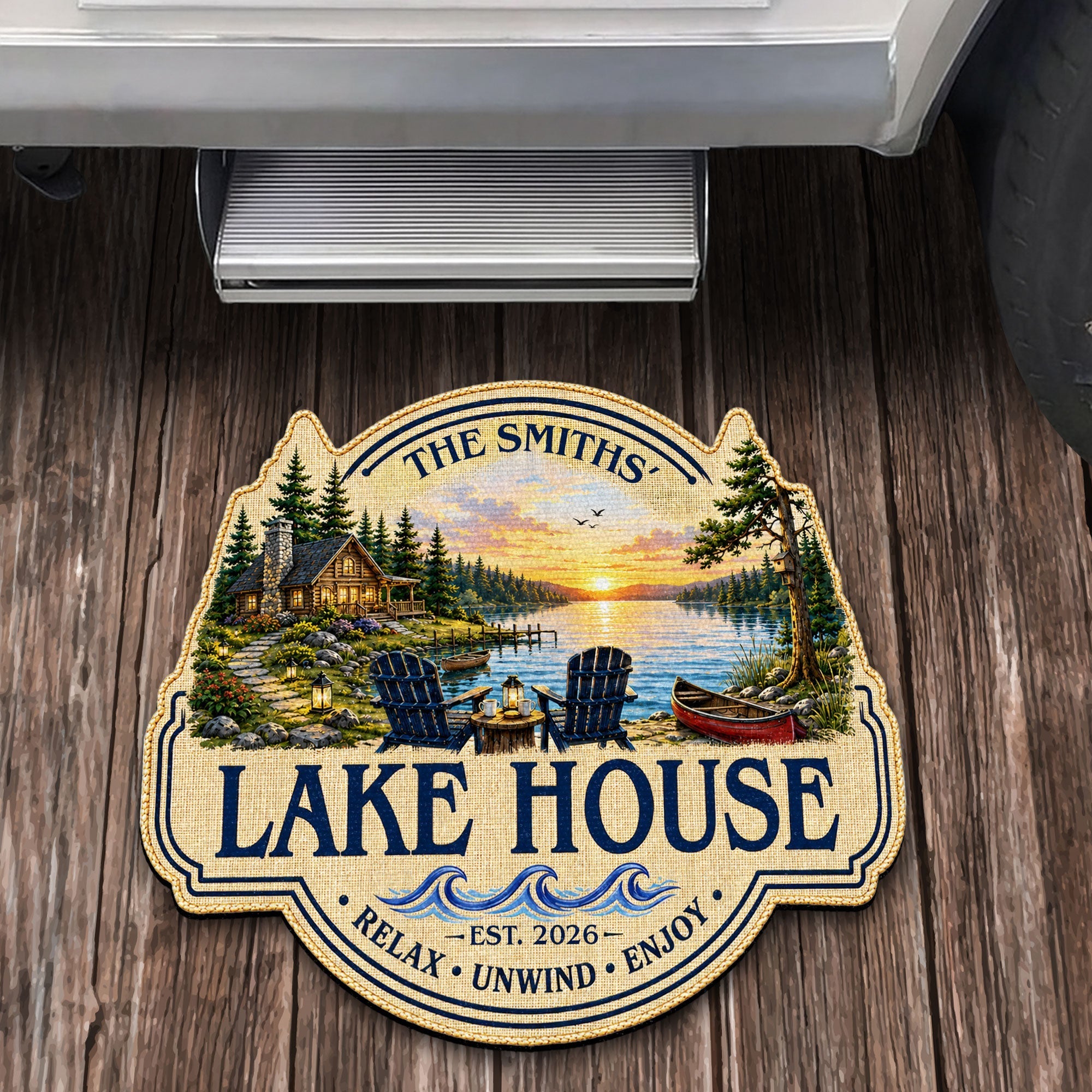 Personalized Custom Lake House Doormat Unique Cabin Gift
