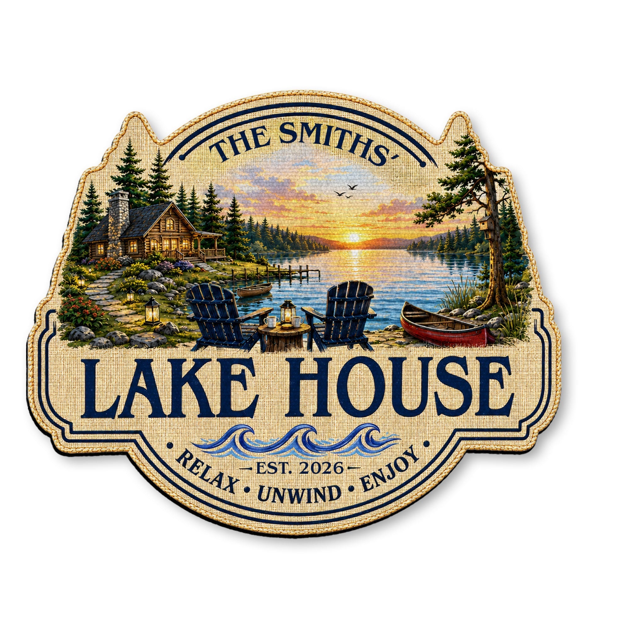 Personalized Custom Lake House Doormat Unique Cabin Gift