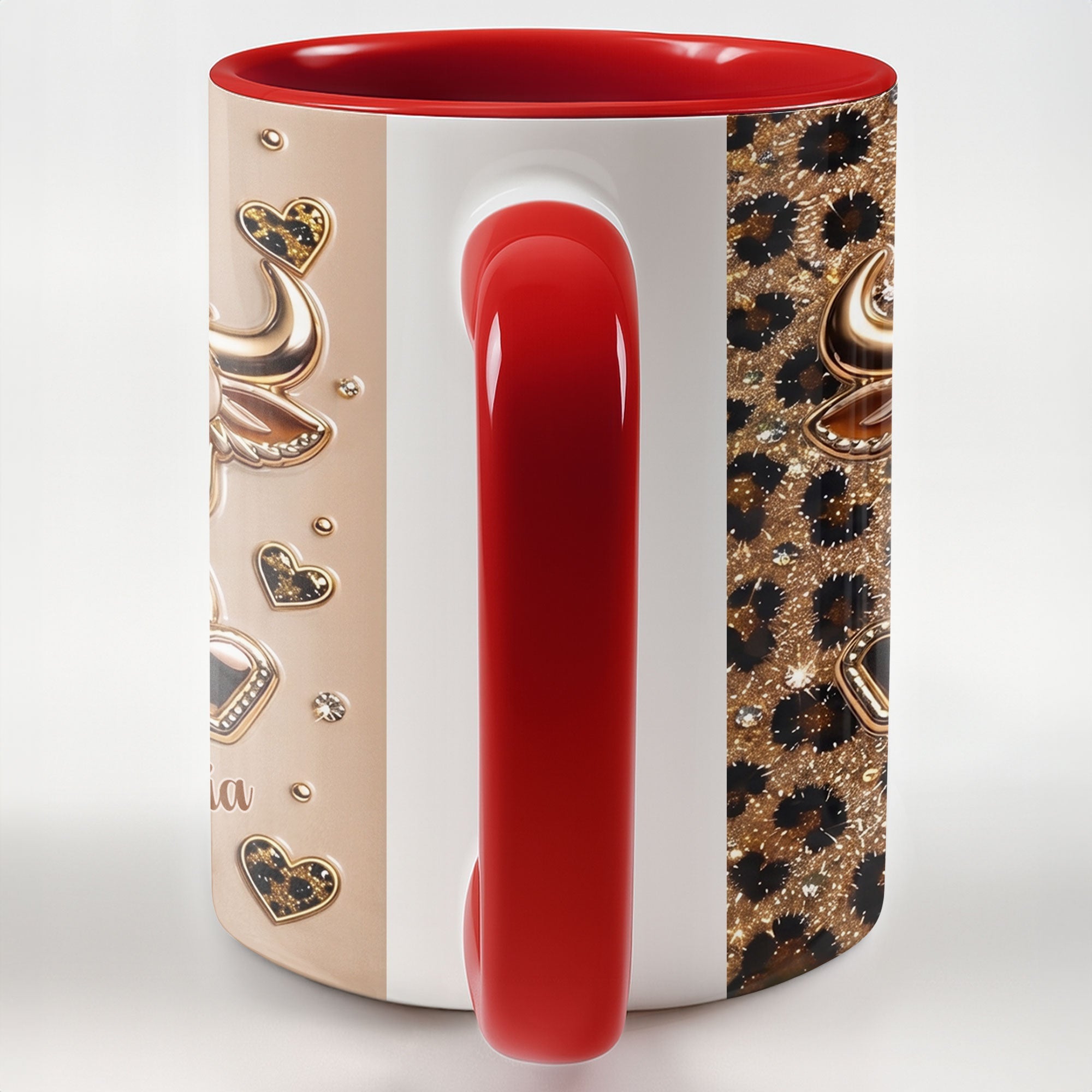 Personalized Cute Highland Cow Accent Mug Custom Name Gift