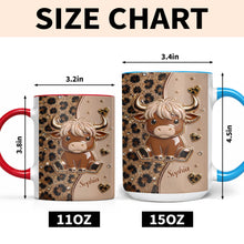 Load image into Gallery viewer, Personalized Cute Highland Cow Accent Mug Custom Name Gift
