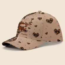 Load image into Gallery viewer, Personalized Classic Cap Cute Highland Cow Hearts Custom Name
