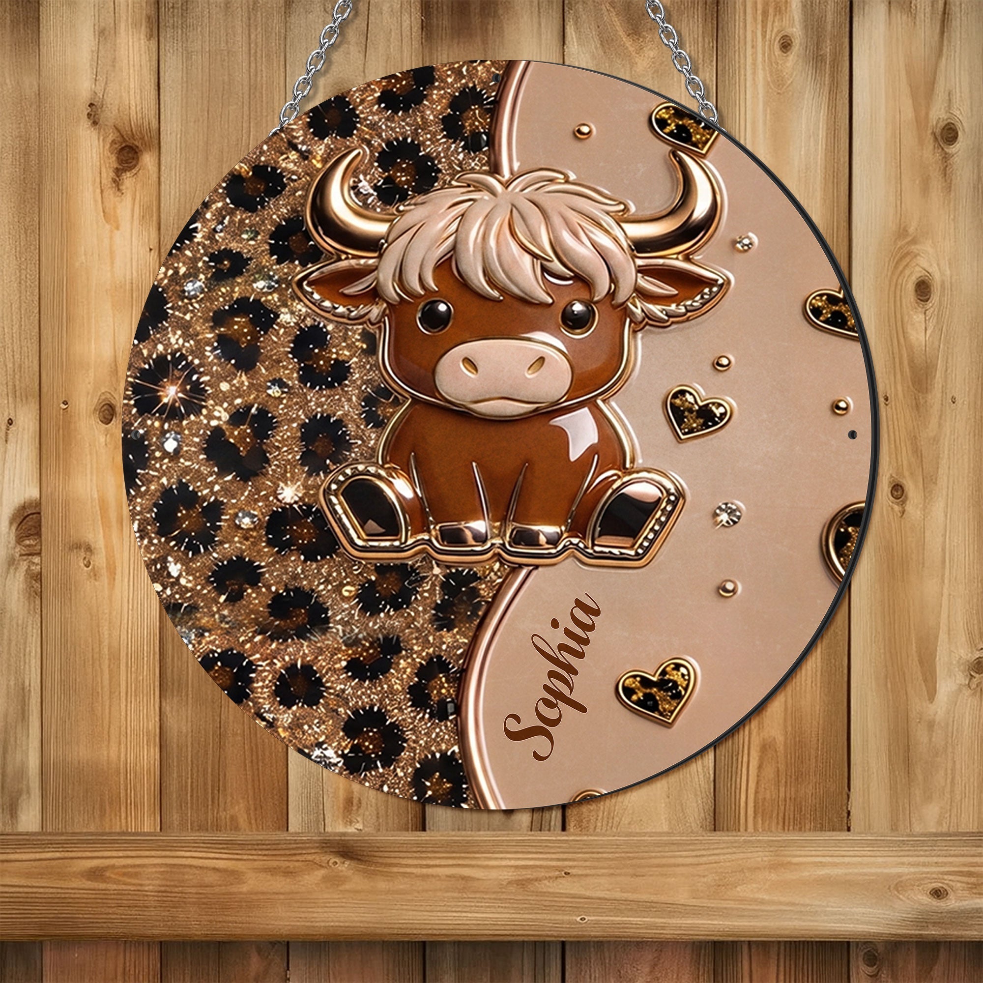 Personalized Highland Cow Metal Sign Custom Name Gift for Farm Lovers