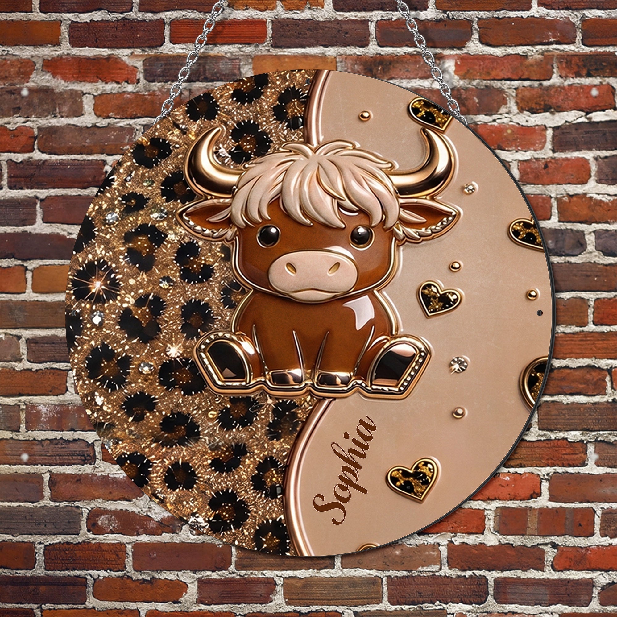 Personalized Highland Cow Metal Sign Custom Name Gift for Farm Lovers