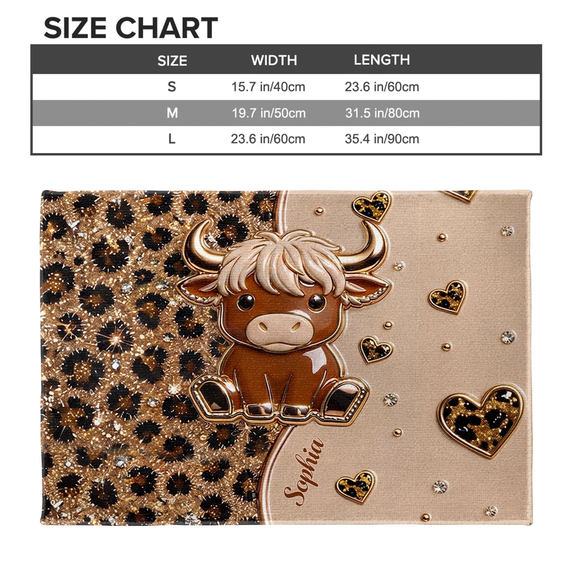 Personalized Highland Cow Doormat Custom Name Gift for Farm Lovers